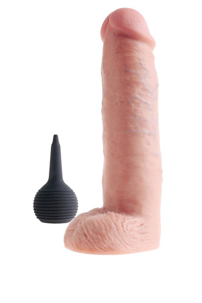 Pipedream - King Cock - Squirting Realistic Cock with Balls - 10 inch - Beige - Stag Shop