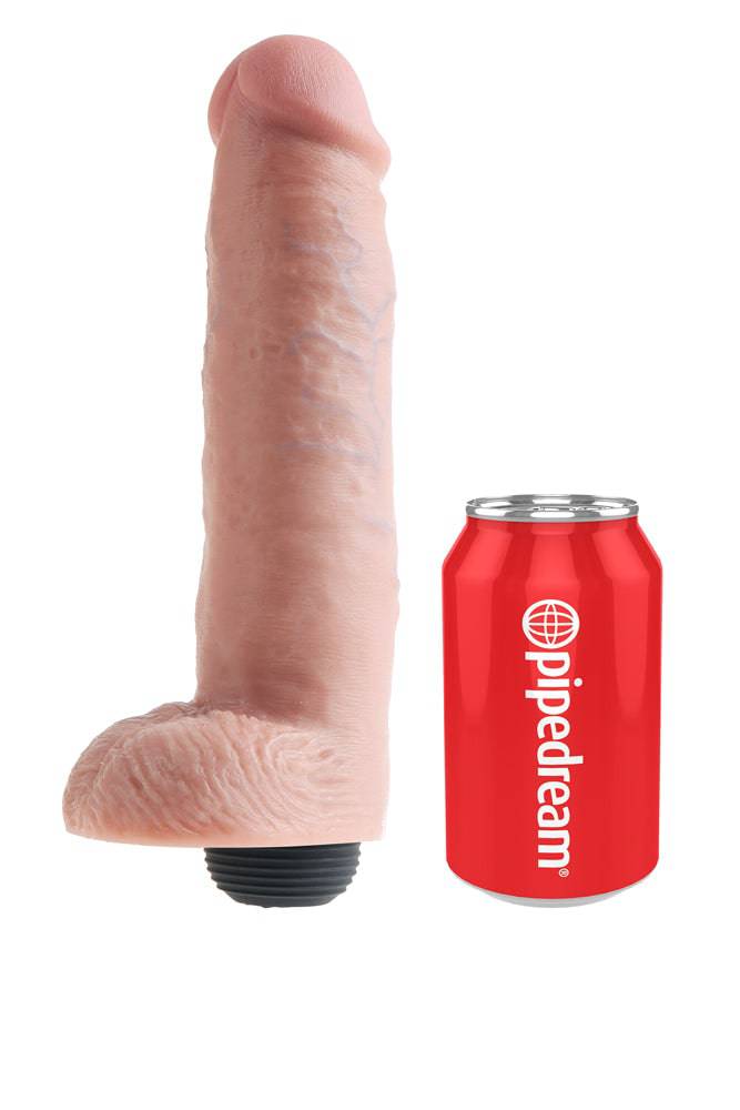 Pipedream - King Cock - Squirting Realistic Cock with Balls - 10 inch - Beige - Stag Shop