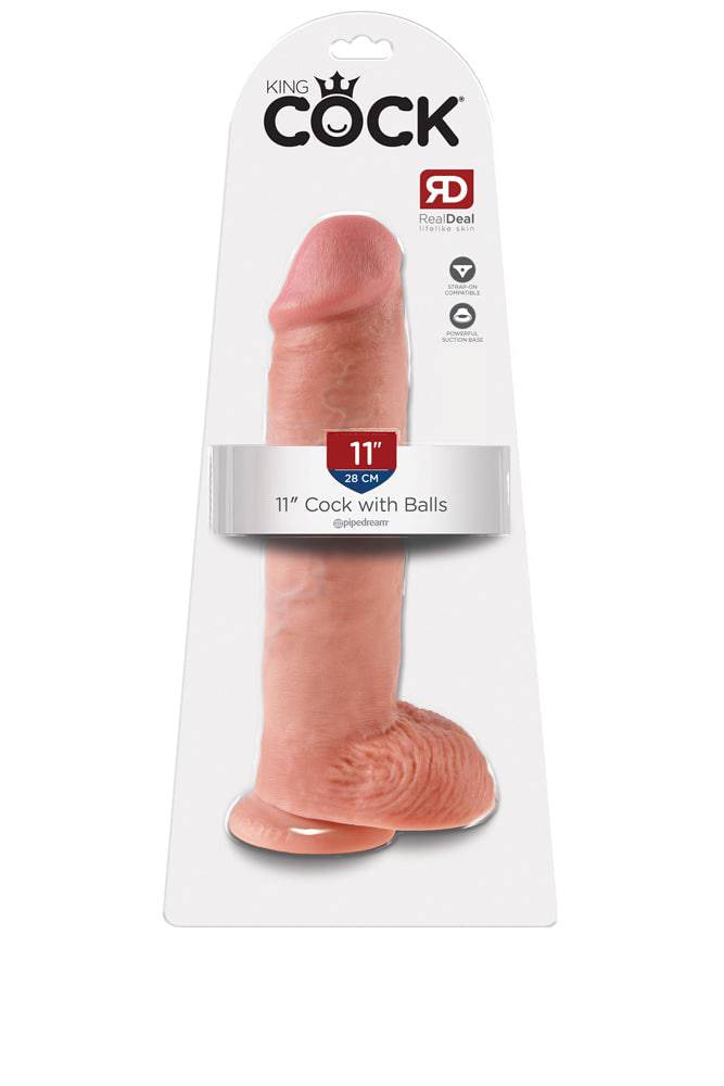 Pipedream - King Cock - Realistic Dildo with Balls - 11 inch - Beige - Stag Shop