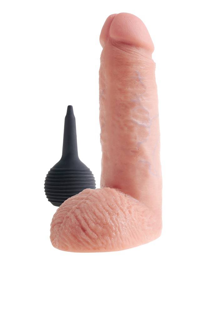 Pipedream - King Cock - Squirting Realistic Cock with Balls - 8 inch - Beige - Stag Shop