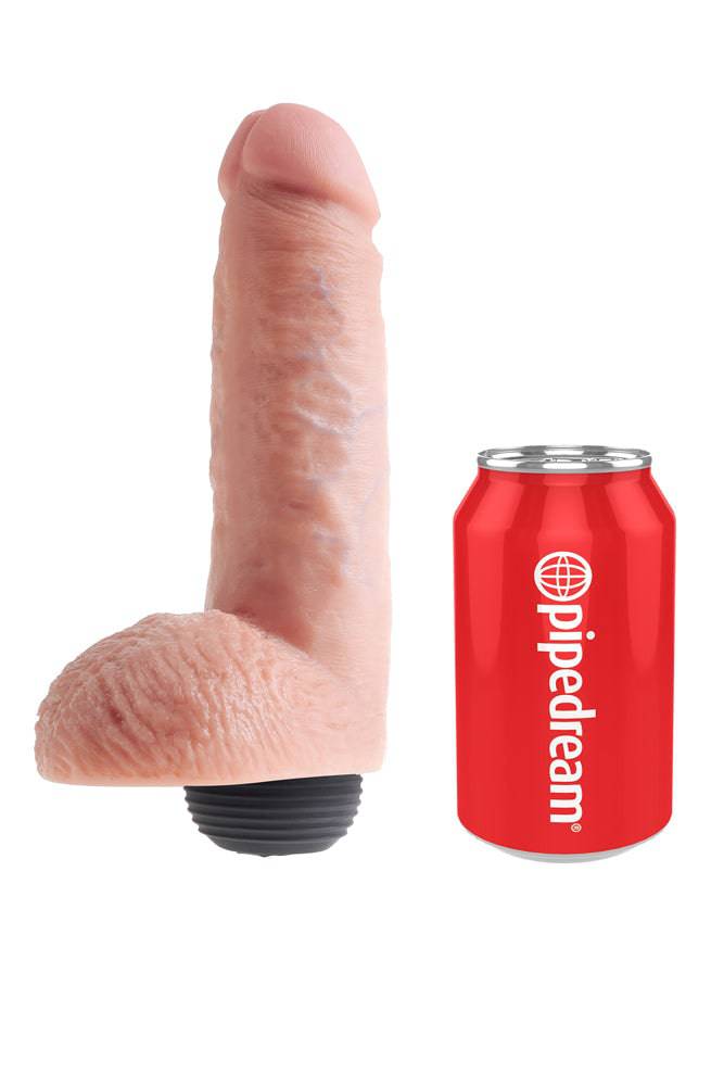 Pipedream - King Cock - Squirting Realistic Cock with Balls - 9 inch - Beige - Stag Shop