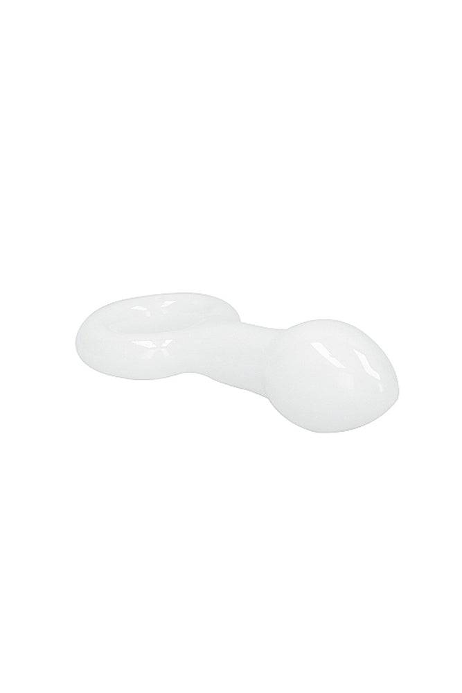 Shots Toys - Chrystalino - Plugger Glass Butt Plug - White - Stag Shop