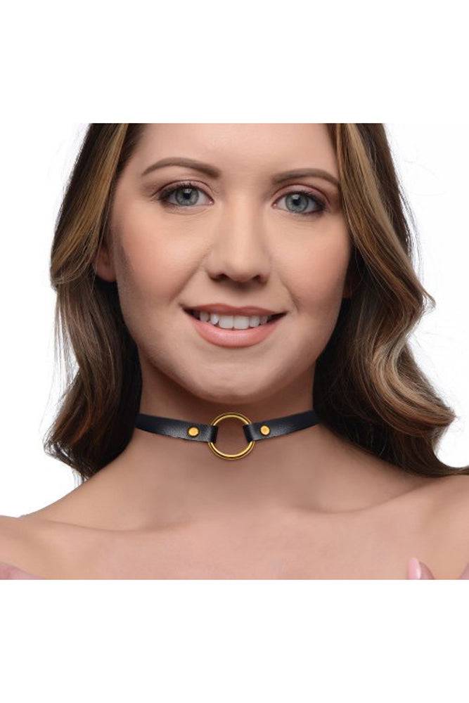 XR Brands - Master Series - Posh Pet Gold Ring Slim Choker - Stag Shop