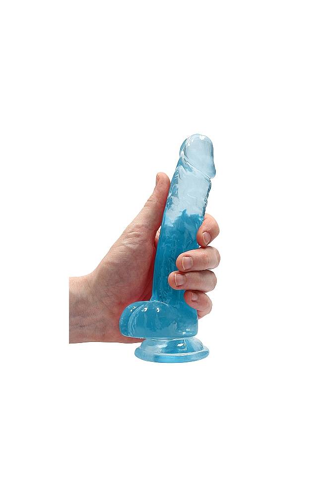 Shots Toys - Real Rock - 7" Crystal Clear Dildo with Balls - Assorted Colours - Stag Shop