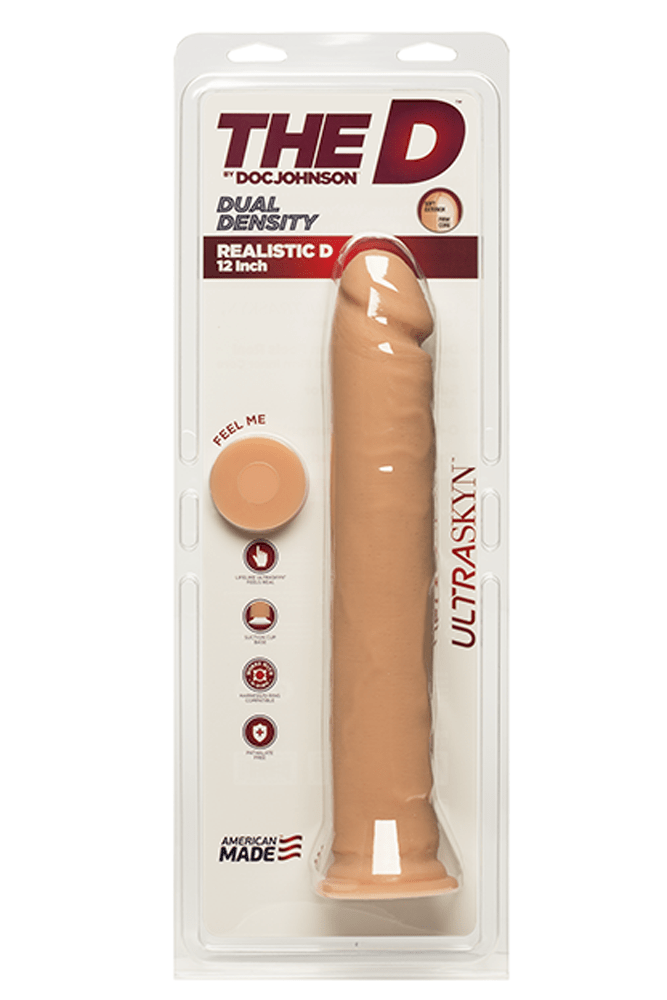 Doc Johnson - The D - Realistic D 12-inch Dual Density Dildo - Assorted - Stag Shop