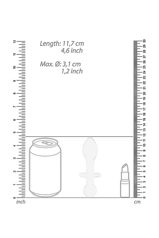 Shots Toys - Chrystalino - Rocker Glass Butt Plug - White - Stag Shop