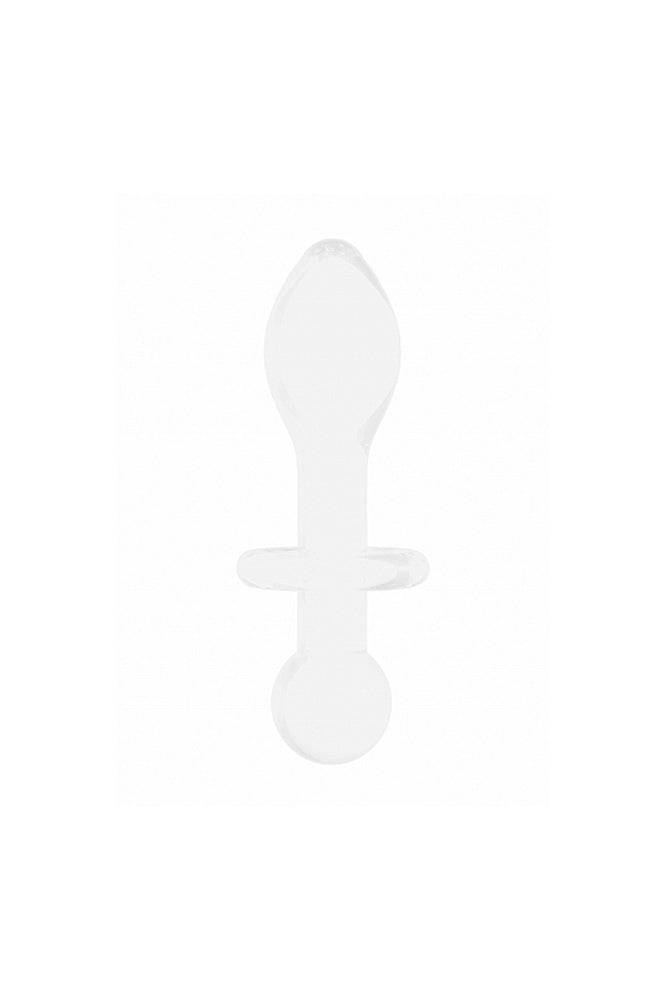 Shots Toys - Chrystalino - Rocker Glass Butt Plug - White - Stag Shop
