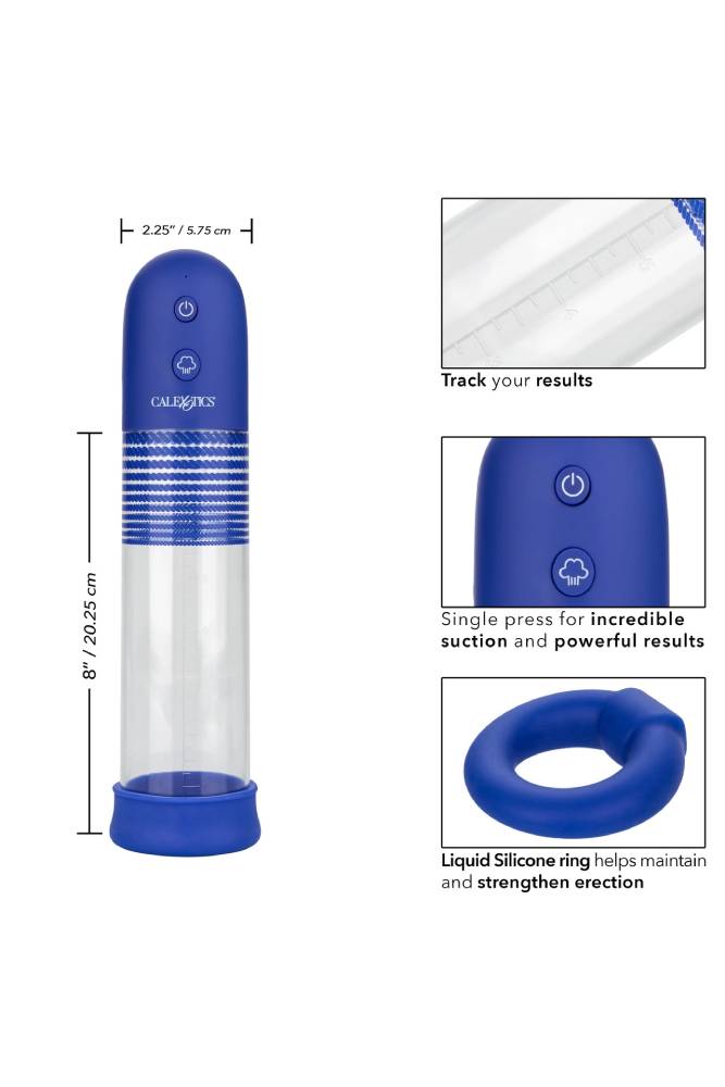 Cal Exotics - Admiral - Rechargeable Rock Hard Pump Kit - Blue - Stag Shop