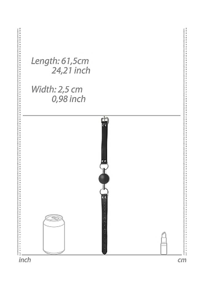 Ouch by Shots Toys - Black & White - Solid Ball Gag with Bonded Leather Straps - Black - Stag Shop