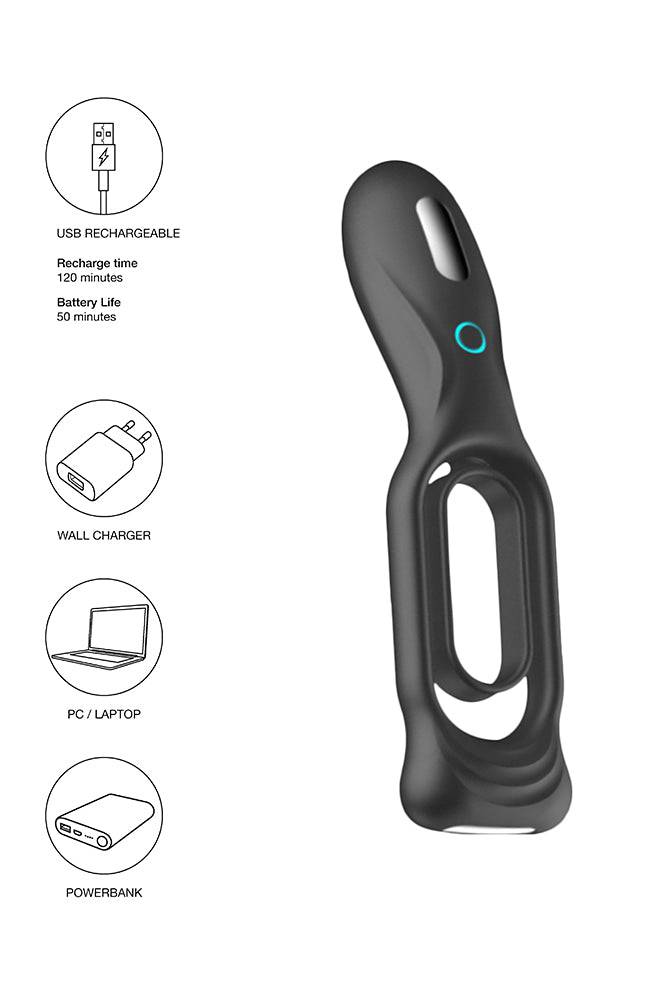 Shots Toys - Sono - No. 88 - Vibrating Rechargeable Cock Ring - Black - Stag Shop