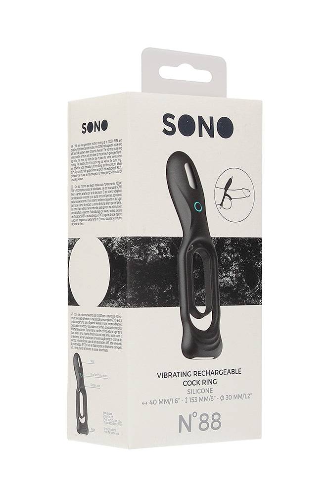 Shots Toys - Sono - No. 88 - Vibrating Rechargeable Cock Ring - Black - Stag Shop