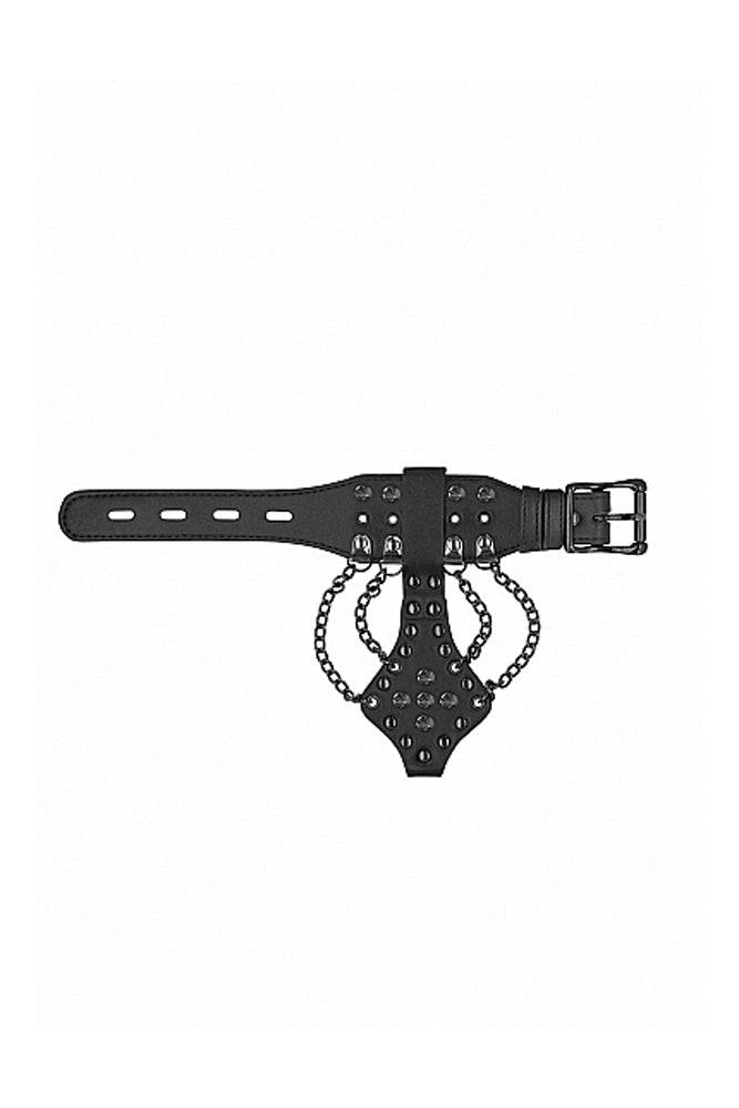 Ouch by Shots Toys - Spiked Bracelet With Chains - Black - Stag Shop