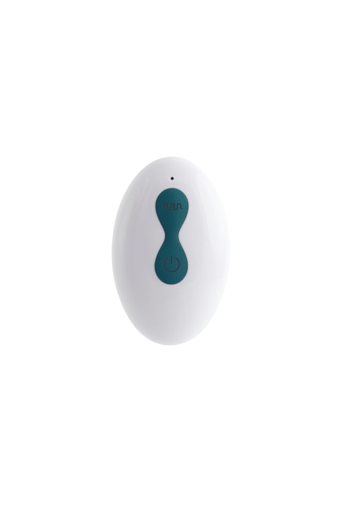 Playboy - Spinning Tail Teaser Vibrating & Twirling Butt Plug with Remote Control - Teal - Stag Shop