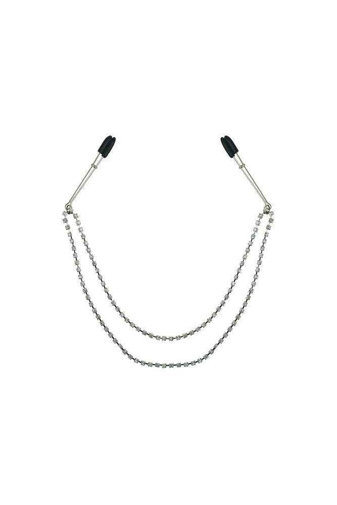 Sincerely by Sportsheets - Bling Nipple Clips - Silver/Black - Stag Shop