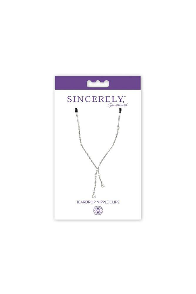 Sincerely by Sportsheets - Teardrop Nipple Clips - Silver - Stag Shop