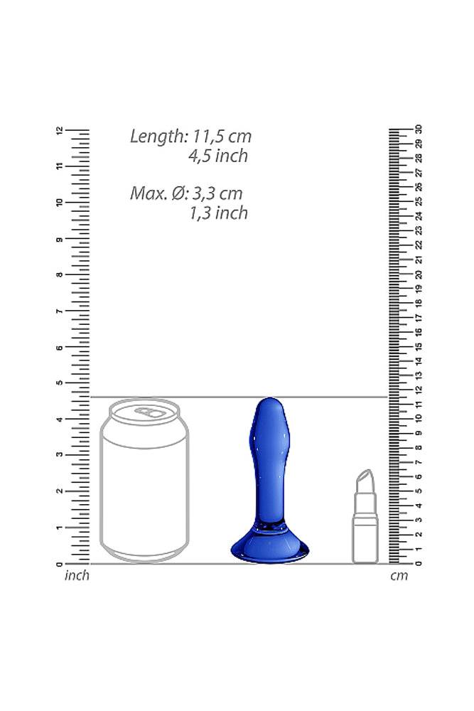 Shots Toys - Chrystalino - Star Glass Butt Plug - Blue - Stag Shop
