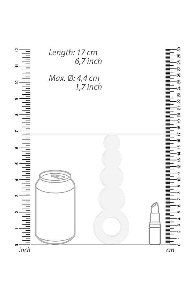 Shots Toys - Chrystalino - Stargate Glass Beaded Plug - White - Stag Shop