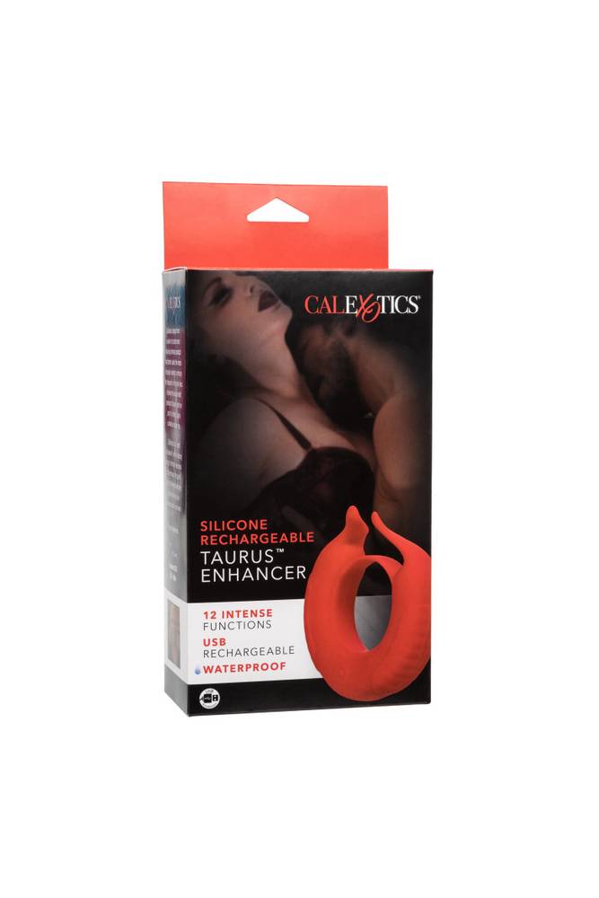 Cal Exotics - Couples Enhancer - Silicone Rechargeable Taurus Enhancer - Red - Stag Shop