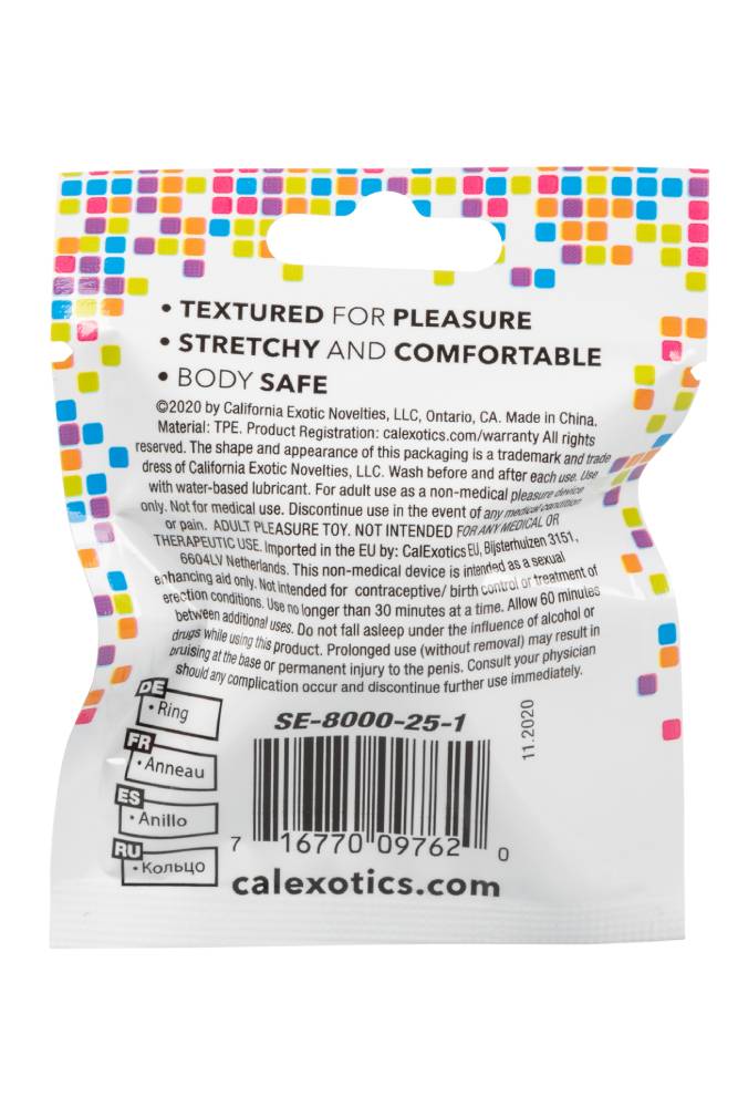 Cal Exotics - Foil Pack - Textured Cock Ring - Assorted - Stag Shop