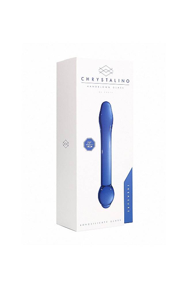 Shots Toys - Chrystalino - Treasure Glass Dildo - Blue - Stag Shop