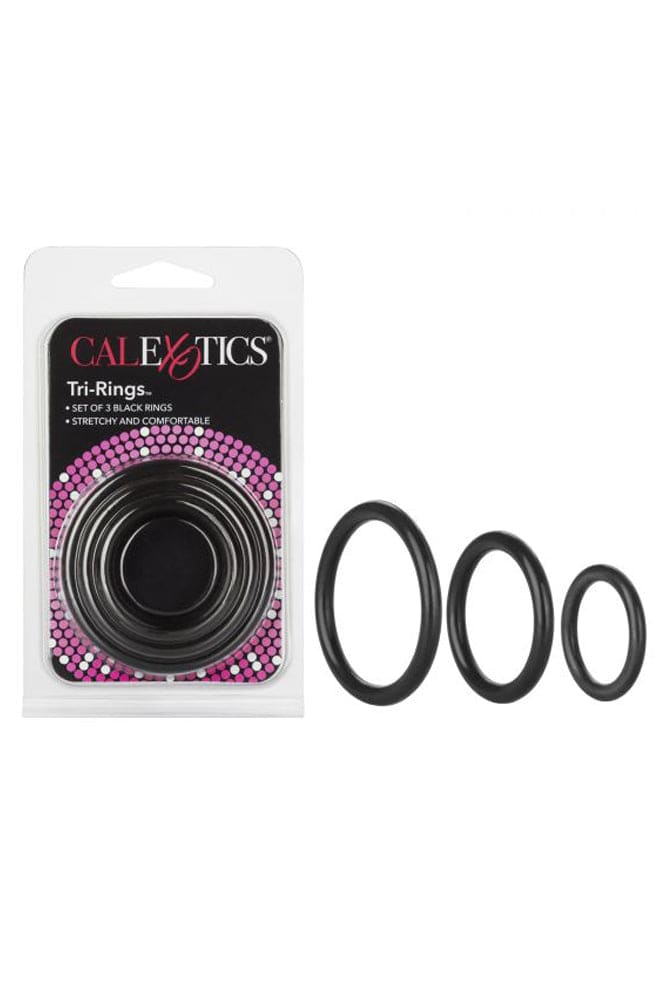 Cal Exotics - Tri-Rings Cock Ring Set - Black - Stag Shop