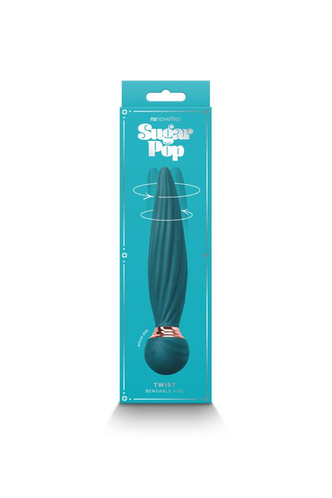 NS Novelties - Sugar Pop - Twist Bendable Vibrator - Teal - Stag Shop