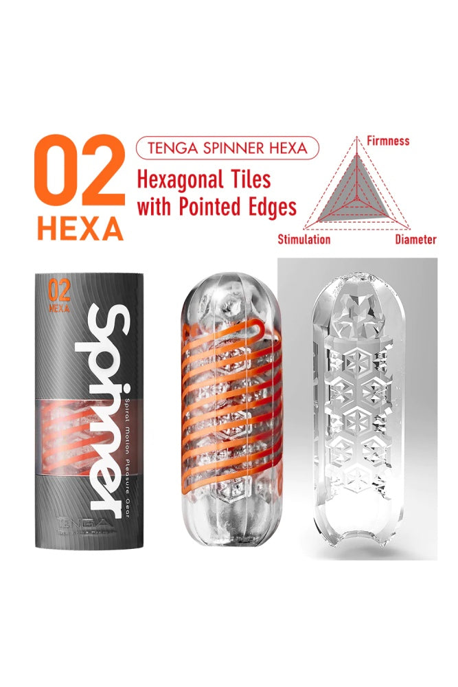 Tenga - Spinner - Hexa Masturbator - Orange - Stag Shop