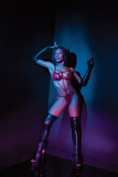 Coquette - 20202 - Convertible Teddy - Merlot - OS - Stag Shop