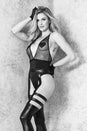 Coquette - 20311 - Crotchless Teddy - Black - OS - Stag Shop