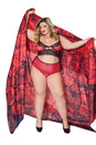 Coquette - 21321 PLUS - Cami Top & Panty Set - Red/Black - OS/XL - Stag Shop