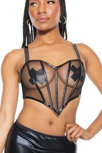 Thumbnail for Coquette - 22203 - Cropped Corset - Black - OS - Stag Shop