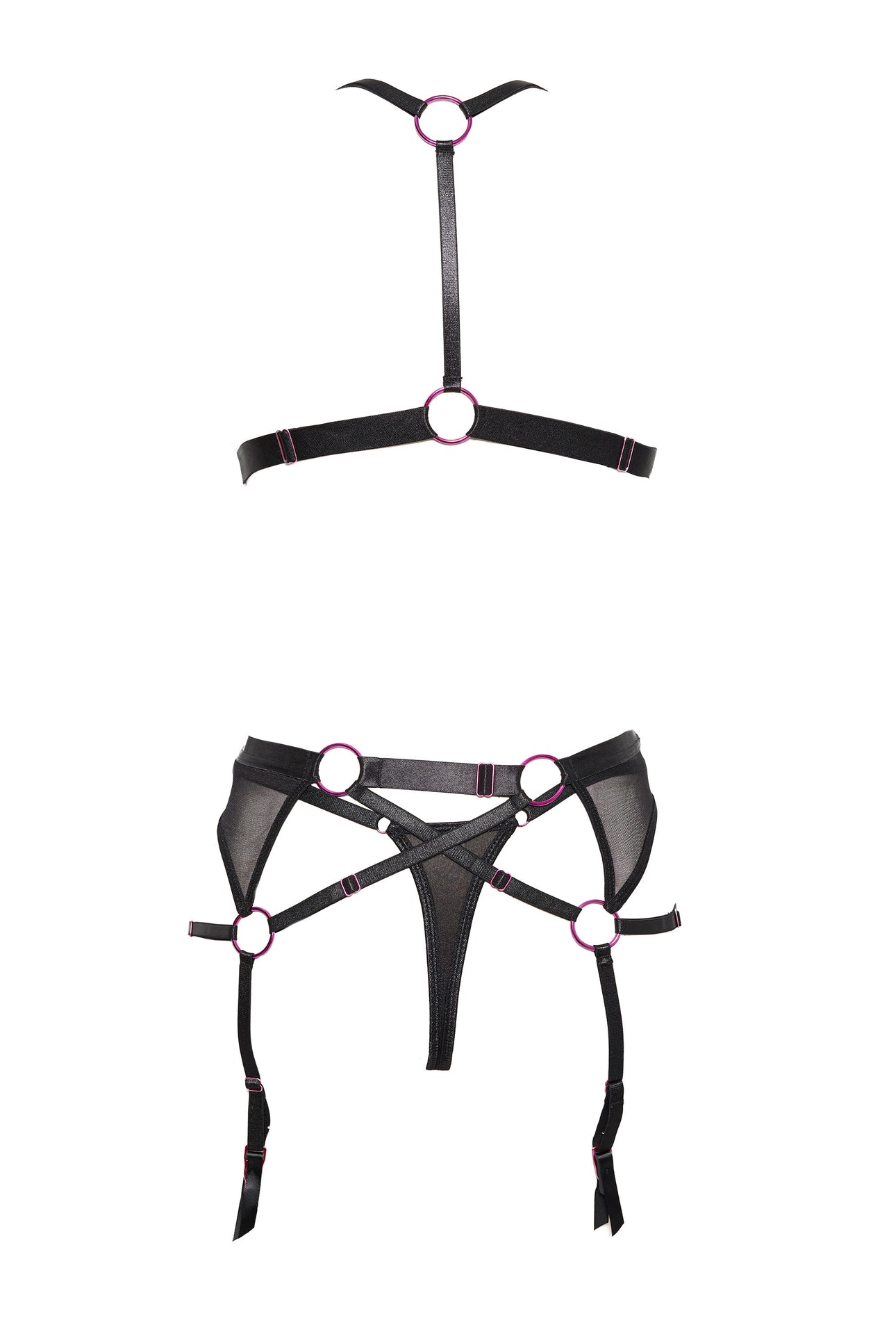 Cousins Group - Pink Pussycat Lingerie - Bra, Garterbelt & G-String - Stag Shop