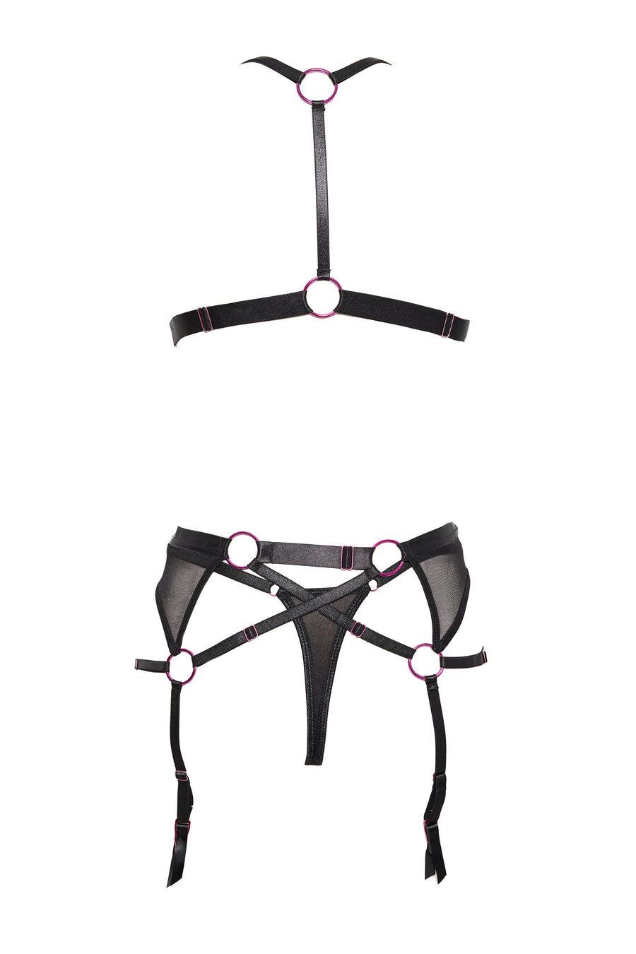 Cousins Group - Pink Pussycat Lingerie - Bra, Garterbelt & G-String - Stag Shop