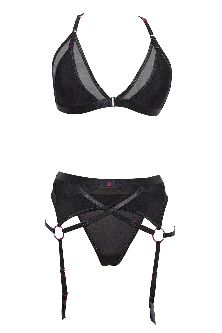 Cousins Group - Pink Pussycat Lingerie - Bra, Garterbelt & G-String - Stag Shop