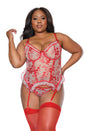 Coquette - 23301 PLUS - Bustier & G-String - Red - Stag Shop