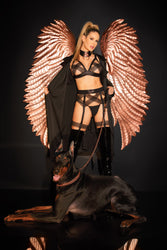 Coquette Black Label Collection - 23508 - Bralette & Leg Harness Set – Black - OS - Stag Shop