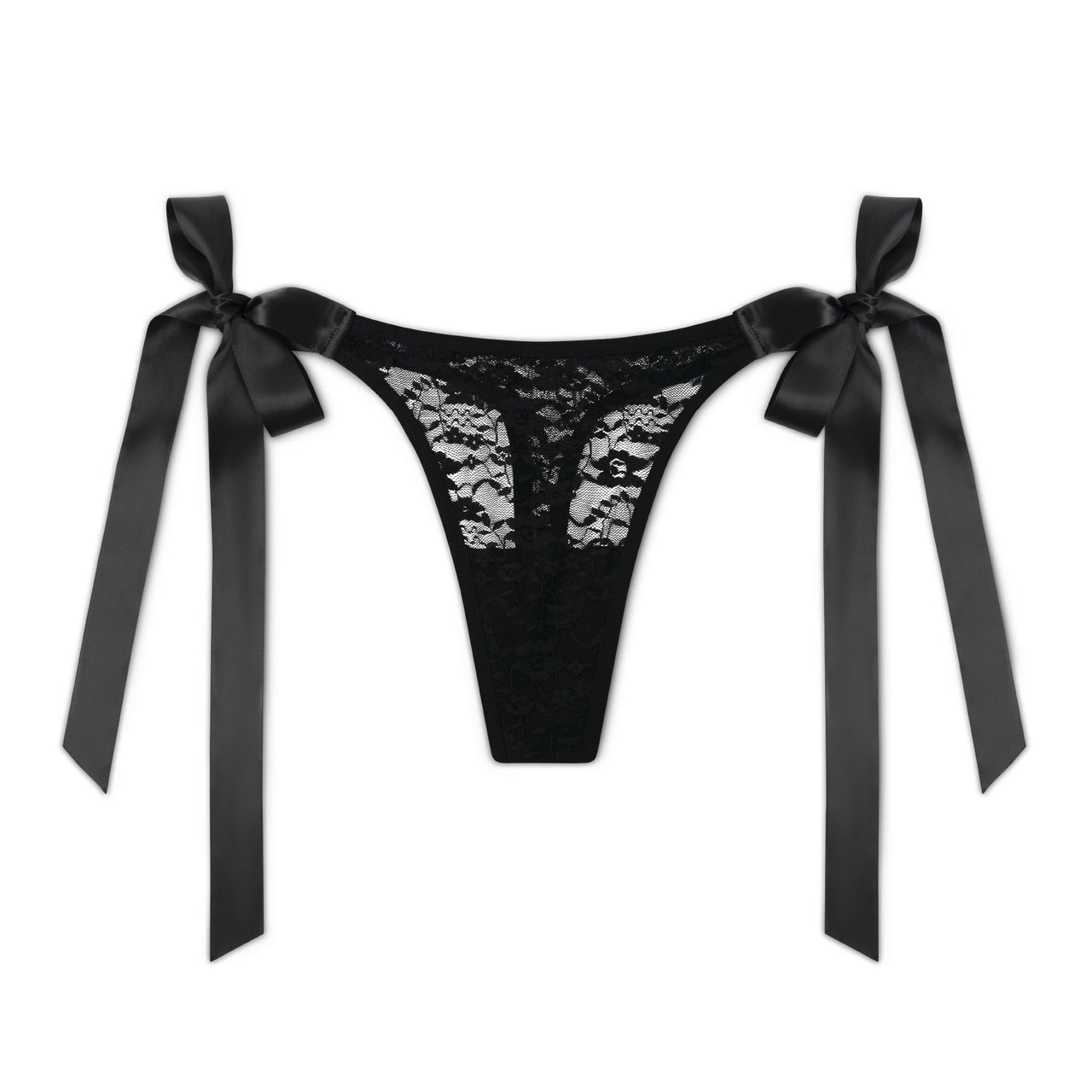  Coquette womens Bra & Tie Up Panty Lingerie Set, Black