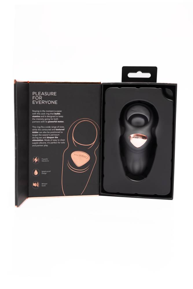 Coquette Pleasure Collection - 23607 - The After Party Vibrating Couples' Ring - Black - Stag Shop