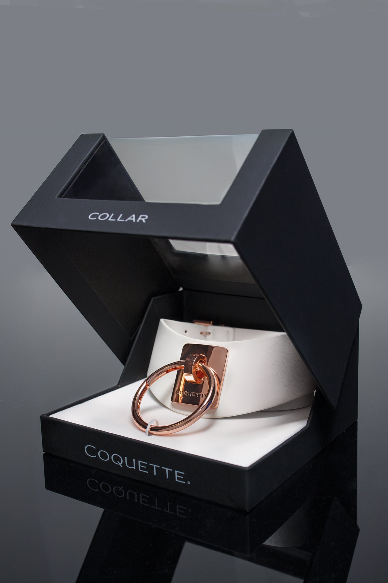 Coquette Pleasure Collection -  23619 - Vegan Leather Collar – White - Stag Shop