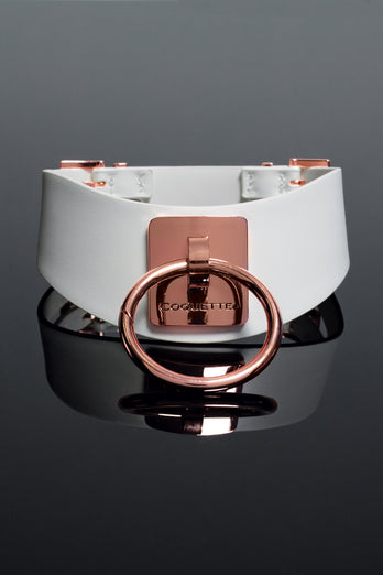 Coquette Pleasure Collection -  23619 - Vegan Leather Collar – White - Stag Shop