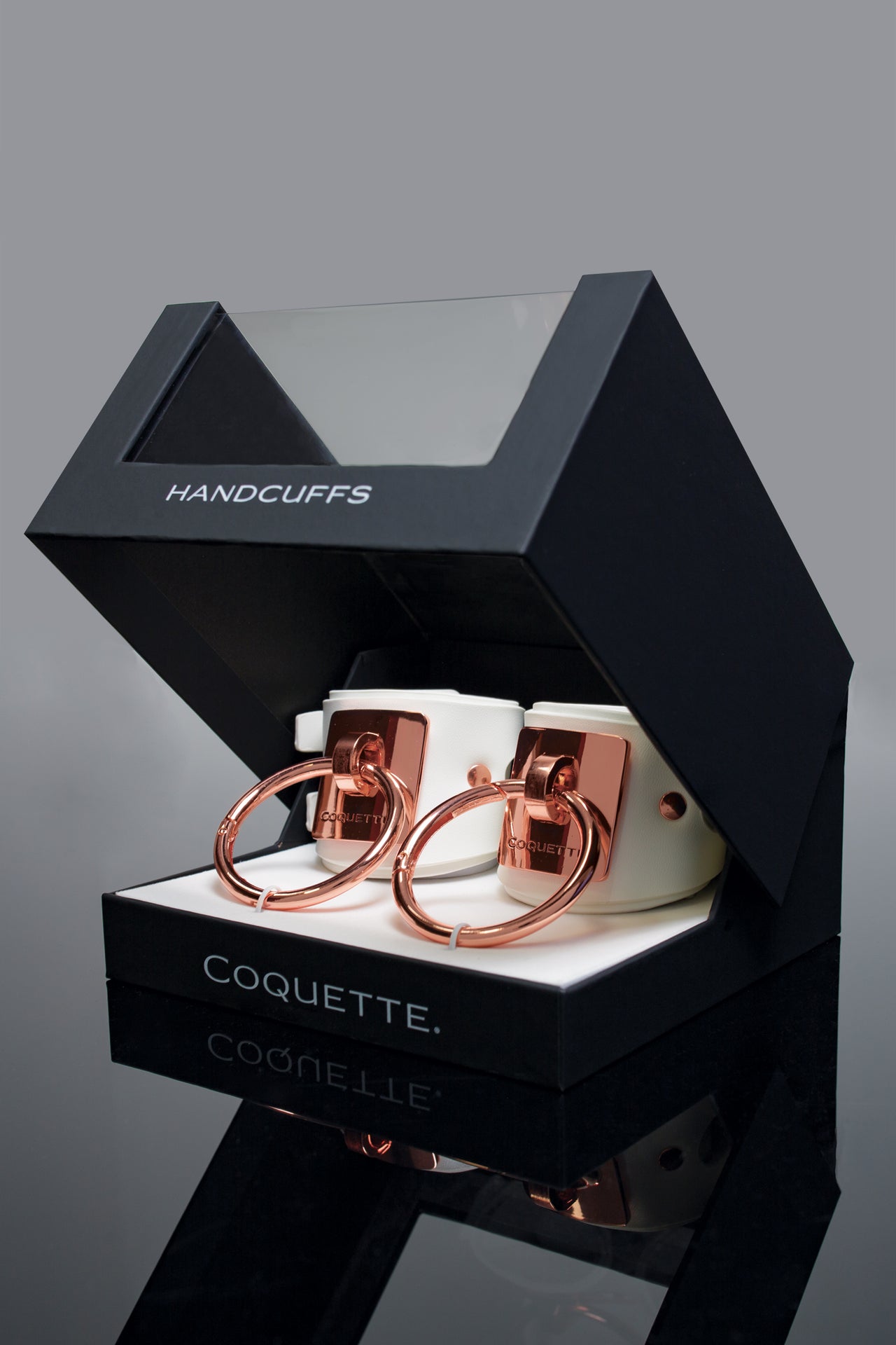 Coquette Pleasure Collection -  23620 - Vegan Leather Handcuffs – White - Stag Shop