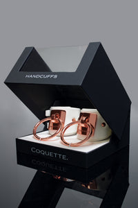 Thumbnail for Coquette Pleasure Collection -  23620 - Vegan Leather Handcuffs – White - Stag Shop