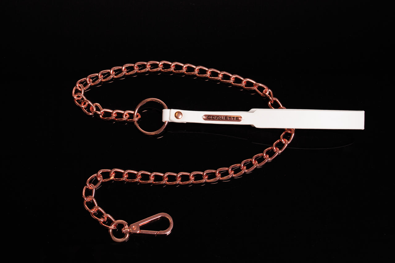 Coquette Pleasure Collection -  23624 - Vegan Leather Leash – White - Stag Shop