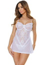 Coquette - 24125 - Babydoll & G-String - White - Stag Shop