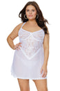 Coquette - 24125 PLUS - Babydoll & G-String - White - Stag Shop