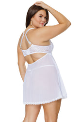 Coquette - 24125 PLUS - Babydoll & G-String - White - Stag Shop
