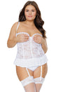 Coquette - 24127 - Crotchless Teddy - White - OS/XL - Stag Shop