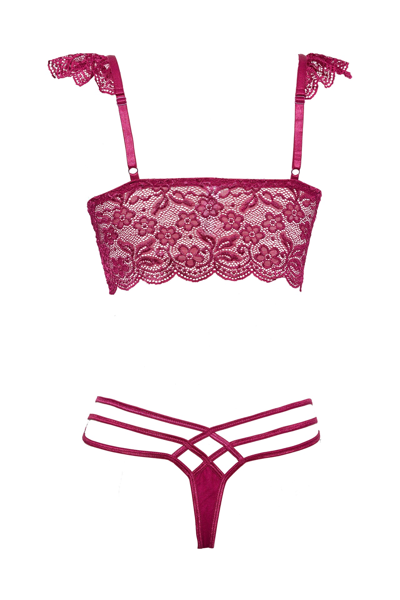Cousins Group - Pink Pussycat Lingerie - 24132 PLUS - Crop Top & Thong - Stag Shop