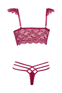 Thumbnail for Cousins Group - Pink Pussycat Lingerie - 24132 PLUS - Crop Top & Thong - Stag Shop