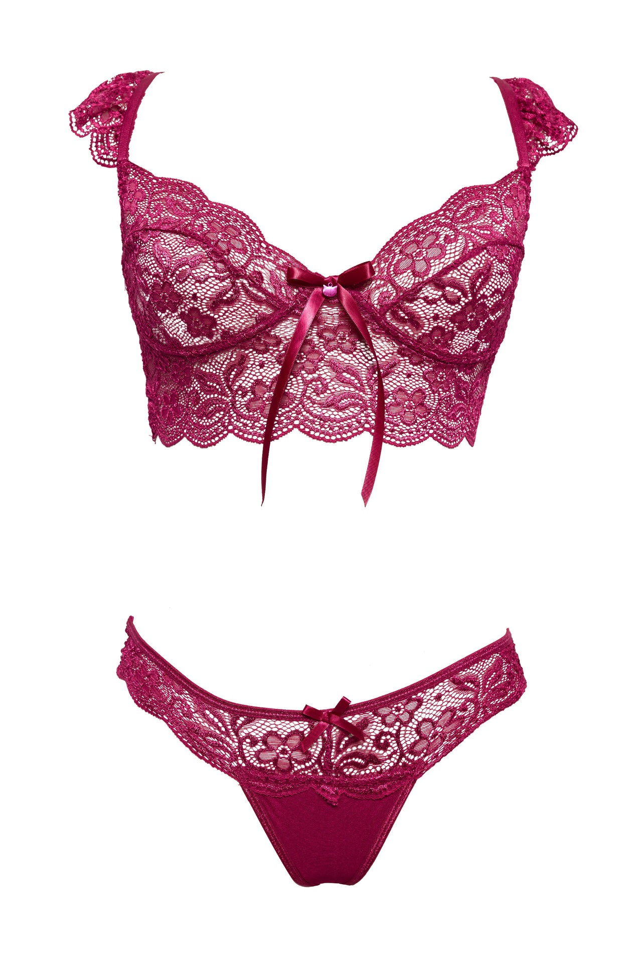 Cousins Group - Pink Pussycat Lingerie - 24132 PLUS - Crop Top & Thong - Stag Shop